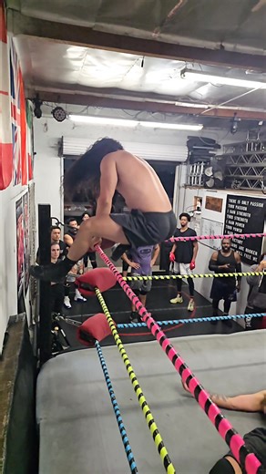Super Smooth, Split Leg Moonsault by El Primohenio. Santino Bros. Pro Wrestling Training in Los Angeles, CA. | Santino Bros Wrestling Academy