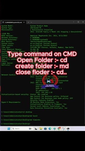 Top 5 CMD Commands You Need to Know 🔥 #youtubeshorts #computer #youtubeuploader #videoresources