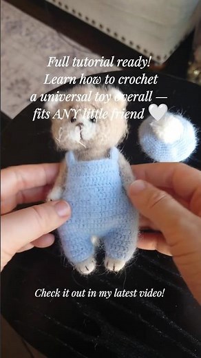 Want to make tiny overalls like these? Full universal toy overall tutorial now ready #crochetanimal