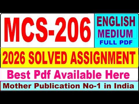 MCS 206 solved assignment 2026 || mcs 206 solved assignment 2026 in English || ignou mcs206
