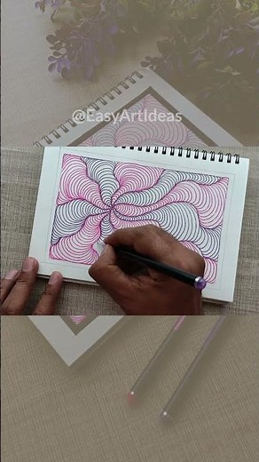 let's draw an Abstract pen Art | Curved Line Illusion | Line Art part 03 #shorts #viral #viralshorts