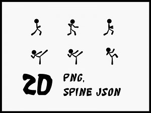 Stickman Fighter Spine 2D Character ★★★★★