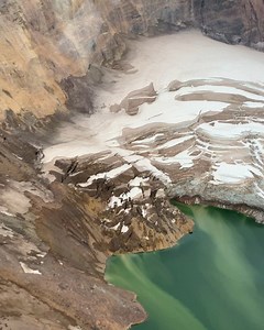 2.3K views · 29 reactions | The Katmai Volcano caldera. A massive volcanic eruption took place in 1912 in what is now Katmai National Park. Novarupta, the largest volcanic eruption recorded in North America, 20 times greater than the Mt St Helens eruption, shared a magma “pool” with Mt Katmai. When it emptied, Mt Katmai collapsed, creating a water and glacier filled caldera. #alaskaadventures #geology #katmai #alaskaphotography #alaska | Kodiak Island Expeditions | Facebook