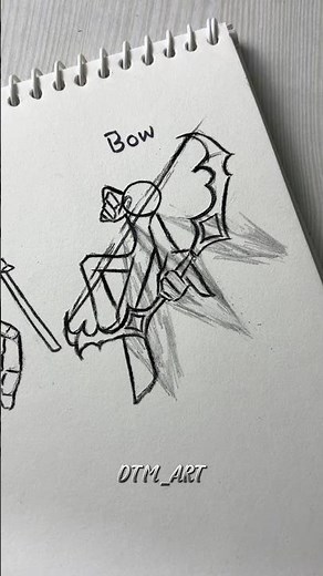How to draw body with (Gauntlet, Stick, Bow) #drawing #stickman #tutorial #fpy