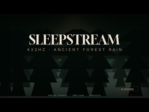 432Hz Ancient Forest Rain — 2 Hours Deep Sleep Music | Healing Frequency | Black Screen