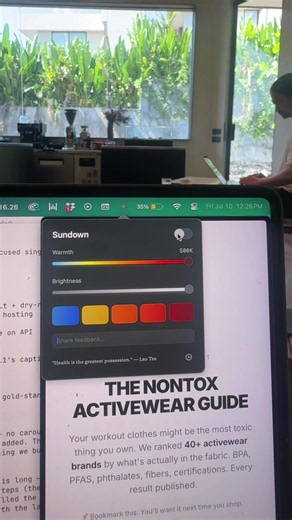 babe get rid of eye strain and headaches with sundown! it’s called trysundown and it blocks blue light on your computer screen. protect your sleep and circadian rhythm with this screen blue light blocker