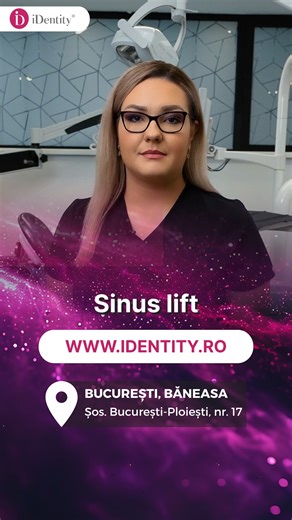 🦷 Sinus lift – pasul sigur către implanturi dentare stabile Sinus liftul este o procedură chirurgicală care permite creșterea volumului osos în zona maxilarului superior, atunci când osul existent nu este suficient pentru susținerea implanturilor dentare. La iDentity Clinic, intervenția este realizată cu tehnici moderne și maximă atenție la confortul pacientului, pentru a oferi: ✔️ Bază solidă pentru implanturi dentare ✔️ Siguranță și predictibilitate ✔️ Recuperare controlată ✔️ Rezultate pe te