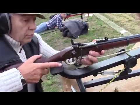 Shooting Snider Mk III Rifle with fixed bayonet