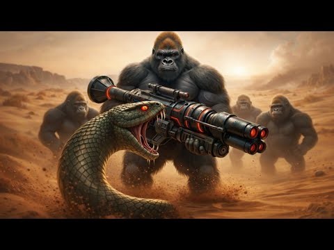 Gorilla vs Monster Snake | Warthog Attack | Epic Animal Fight in Jungle