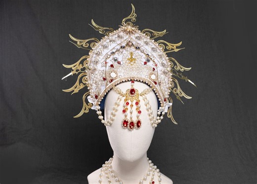 Tudor Crown Bishop's Mitre Pope Hat White Lolita Rococo Tiara Imperial Religious Queen Emperor Headwear - Etsy