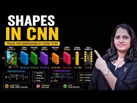 Shapes in CNN | Input, Batch, Filter & Output Shapes | Padding & Convolution Calculations | DL in AI