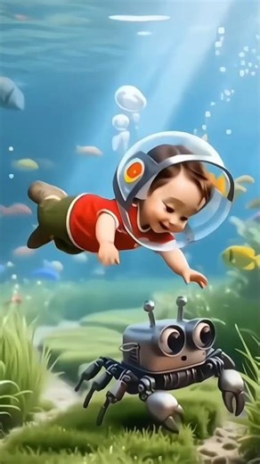 BabyA Menyelam ke Danau Ajaib 🐠🤿 #babya #animation #bayilucu