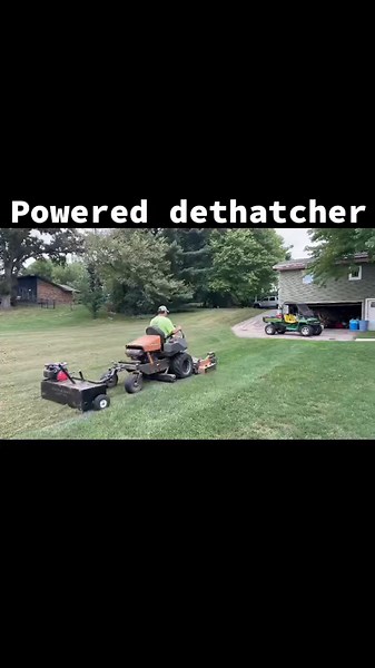 Got a new toy, pull behind powered dethatcher. #dethatcher #dethatch #grass #turftok #lawntok #dadtok #lawncare #turftiktok