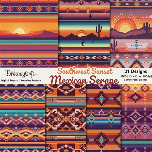 Southwest Seamless Pattern, Aztec Woven Digital Paper, Serape Textile Texture, Desert Sunset Boho, Navajo - Etsy UK
