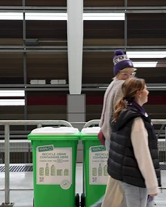 Remember to look out for the 400 new Containers for Change bins at the stadium today 👀♻️🧃 Return your 10c containers, don’t feed the fill! | Fremantle Dockers