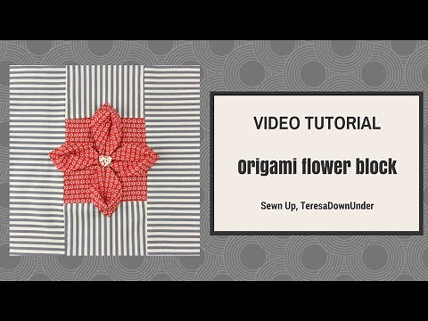 Origami flower quilt block tutorial