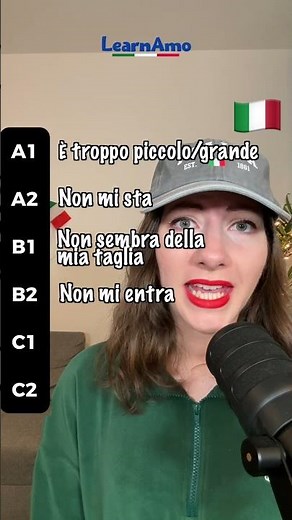"NON MI STA" | Alternative per dire che un vestito è troppo piccolo o grande in italiano