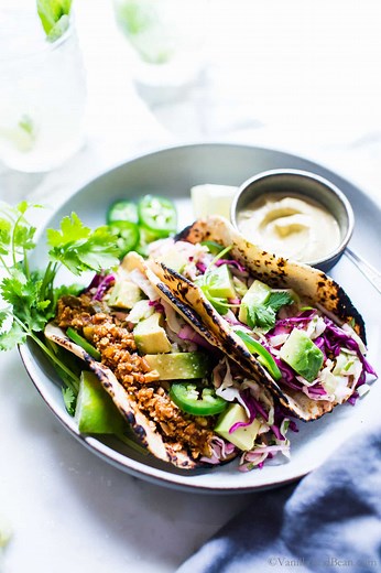 Mexican Tofu Tacos with Chili-Lime Slaw | Vanilla And Bean