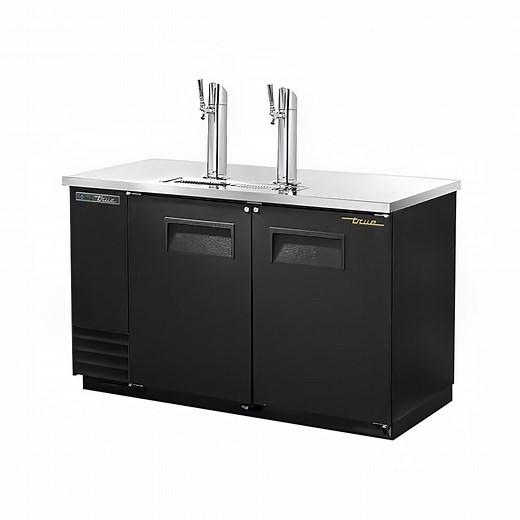 True TDD-2-HC 59" Kegerator Beer Dispenser w/ (2) Keg Capacity - (2) Columns, Black, 115v