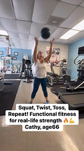 Strong legs, stable core, powerful toss—build it all with one move! 🏋️‍♀️#sixtyfit | Trainer June