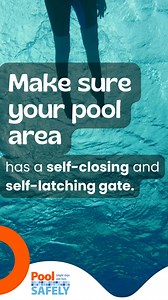 Many child pool drownings occur with no adults near the water. Make sure your pool area has a self-closing and self-latching gate to help prevent kids from getting into the pool unsupervised. | Pool Safely