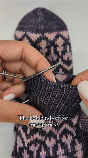 Knitting Patterns | Zanete Husaina on Instagram: "The tubular bind-off is hands-down my favorite for finishing 1x1 ribbing, whether twisted or not, especially on toe-up socks thanks to its stretchiness. 😍 To get the best results, it’s essential to carefully control how much you pull on the strand, I aim to match the length of the “legs” across the top to the legs of my stitches. Pulling too tight will make the bind-off stiff and and unstretchy, while pulling too loosely can create a flared, mes