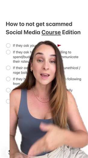 Social media courses aren’t always scams ❌ but here’s what to look out for. Most of the time, the issue is the person selling it the course being unclear, over-promising, or selling something they haven’t actually lived. That’s what needs to be called out and what you need to investigate further before handing over any money.