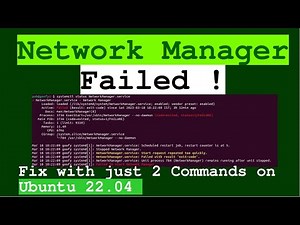 how to Fix Network Manager Failed Error- Fixed Error in Ubuntu 22.04 Goody@BeginnersMenta
