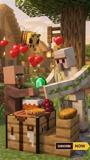 Iron Golem and Villager Love Story 💕 Minecraft