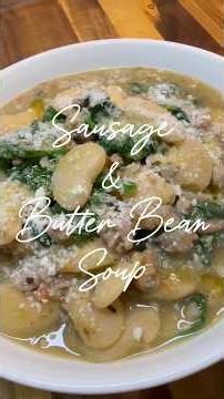 Sausage & Butter Bean Soup #soup #souprecipe #soupseason #butterbeans