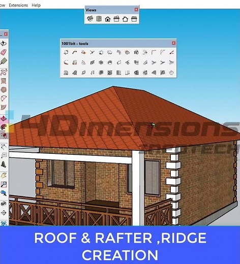 How to Create Roofs in SketchUp with 1001bit Tools #sketchupmaster #pune #civilengineering