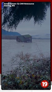 Video shows a house floating down a river following days of intense rain and flooding in Washington. | Cleveland 19 News