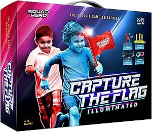 Capture The Flag Game Illuminated - Outdoor Activity for Teen Boys and Girls Parties- Fun Sports Gift Idea for Kids & Adults of All Ages - Cool for Teens or Family Night Birthday Party - Light-Up