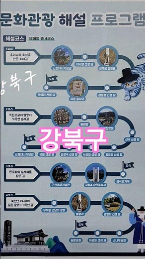 강북구문화관광해설사프로그램🧩서울시공공서비스예약💻 무료🪇 독립으로의 열망🔊 민주화의발자취🧦북한산소나무의 짙은솔향기🌲강북구입니다