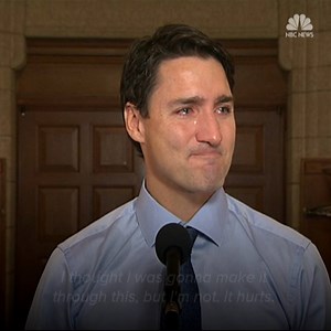 "I thought I was gonna make it through this, but I'm not. It hurts." Canada Prime Minister Justin Trudeau becomes emotional over the the death of Gord Downie, the lead singer of Tragically Hip. Read more: http://nbcnews.to/2yz4CpL | NBC News