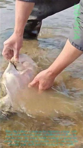 River Catch: Man Pulls a Giant Soft-Shell Turtle From the Water