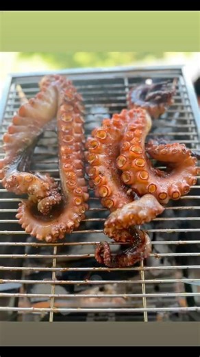 Grilled Octopus Over @FirebrandBBQ Charcoal 😍🔥