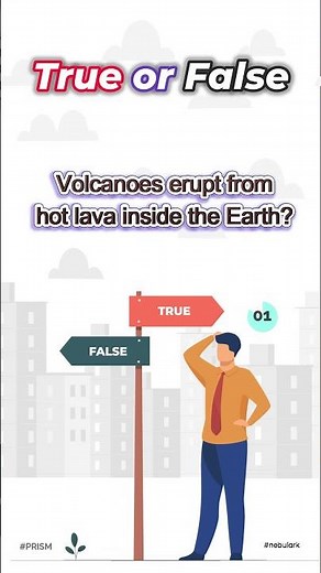 Eruption of a Volcano | True or False | #prism #shorts #facts #english