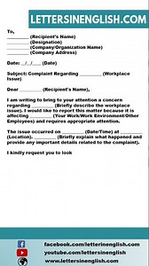 Workplace Complaint Letter | Complaint to Manager