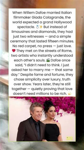 The Humble Wedding of Millionaires Willem Dafoe and Giada Colagrande