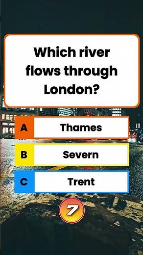 🌍 Only 1% Know 🤯 Which River Flows Through London? 🇬🇧 | London Quiz #GeographyQuiz #GKQuiz #Shorts