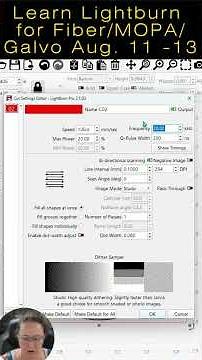 Lightburn Frequency settings for Fiber Laser