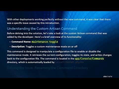 Resolving the composer.json Deployment Issue When Adding Custom Artisan Commands in Laravel