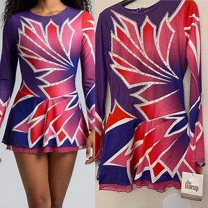 The Line up custom solo dance ice skating pom dress costume rhinestoned MA adult
