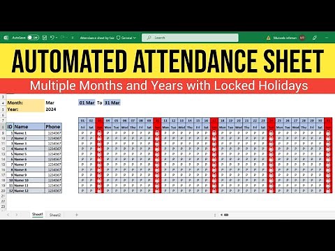 🔥 Excel Attendance Sheet Tutorial: Dynamic Automation Made Easy