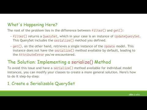 Understanding the AttributeError in Django: When to Use filter() vs get()