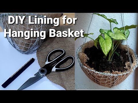 DIY Hanging Basket Liner using Cloth Burlap / Jute