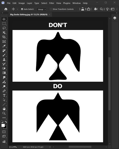 Simple Photoshop Tips: How to draw a bird icon and make it a vector! #bigsmileediting | Big Smile Editing