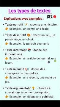 Connaissez-vous les différents types de textes? voici des exemples avec explications