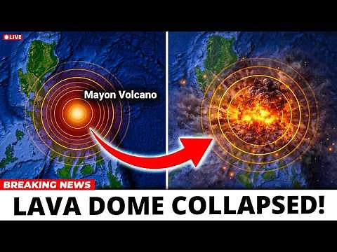 Mayon Volcano Erupts — Lava Dome Collapse Caught on Camera!